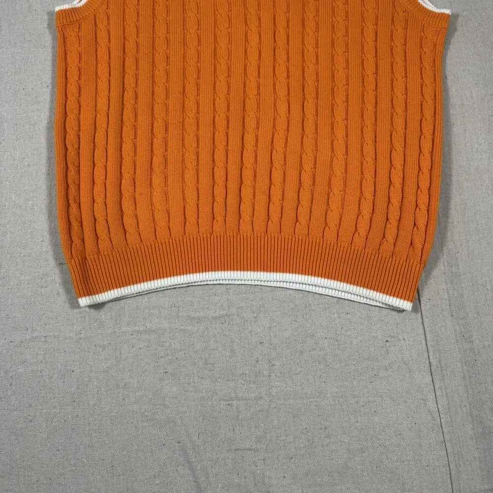 VTG‎ Joe College Sports Tennessee Volunteers Cable Knit Sweater Vest Mens Large